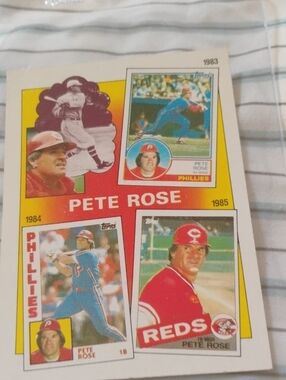 Topps Pete Rose Card Collage - Red, Yellow